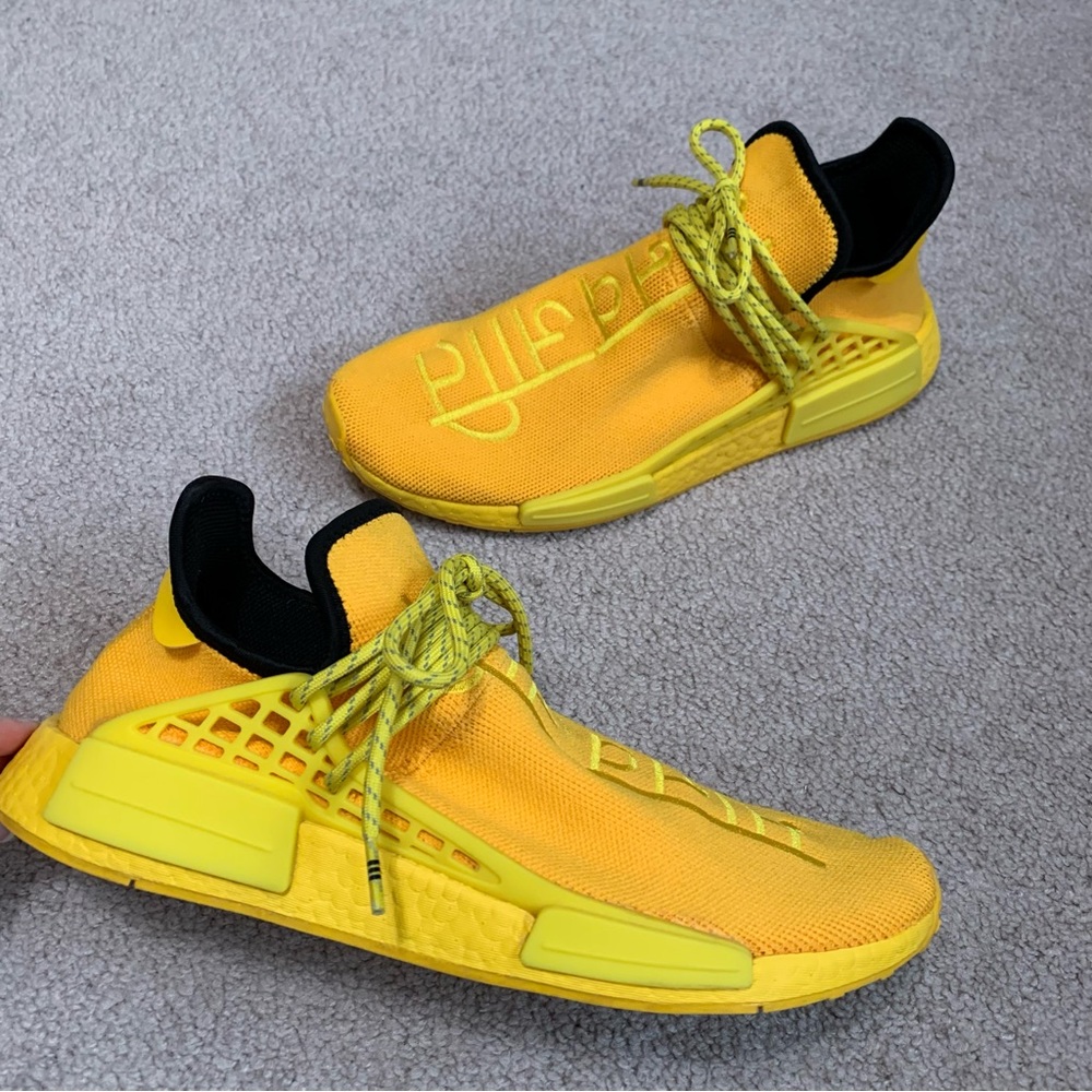 Size 11 Mens - adidas NMD Human Race x Pharrell Sneakers Yellow GY0091